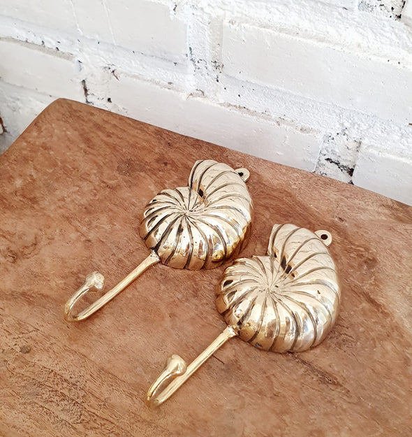 Golden Brass Nautilus Clamshell Hook