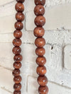 Brown Wooden Beaded Tassel