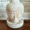 Small Carved Wooden White Meditation Buddha Mask