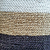 Square White Natural Black Grass Basket