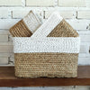 Set of 3 Rectangle Nat White Basket (W)