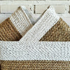 Set of 3 Rectangle Nat White Basket (W)