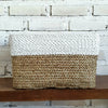 Set of 3 Rectangle Nat White Basket (W)