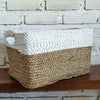 Set of 3 Rectangle Nat White Basket (W)