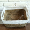 Set of 3 Rectangle Nat White Basket (W)