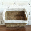 Set of 3 Rectangle Nat White Basket (W)