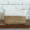 Set of 3 Rectangle Nat White Basket (W)