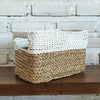 Set of 3 Rectangle Nat White Basket (W)