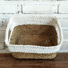 Set of 3 Rectangle Nat White Basket (W)