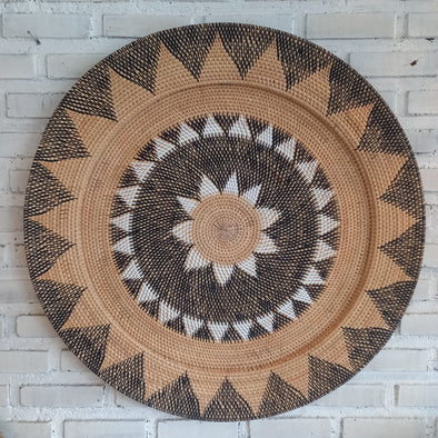 Woven Rattan Plates With Flower Motifs