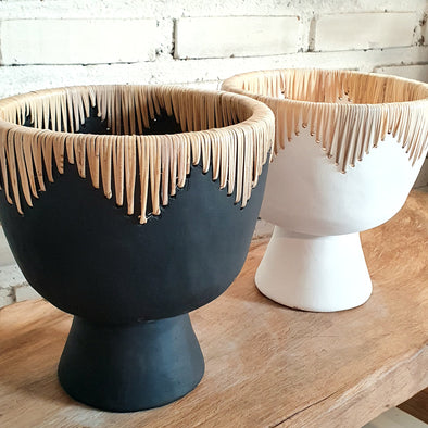 Handcrafted Decorative Bowls With Woven Accents