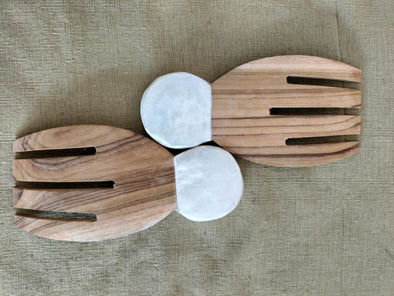 Wooden Shell Curved Handle Spoons Salad