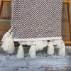 Zigzag Pattern Motif Raw Cotton Throw