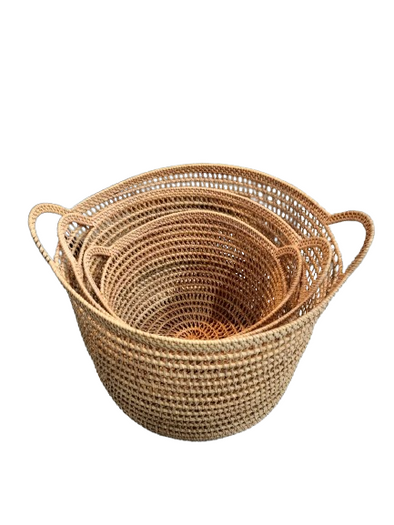 Set 3 New Rattan Basket