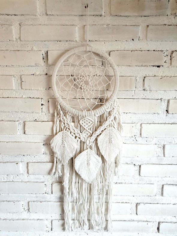 Round Leaf  Macrame Dream Catcher2 (W)