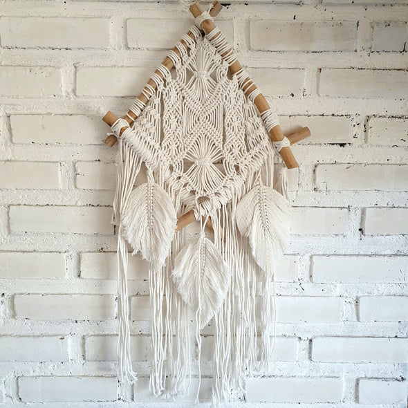 Diamond Leaf Macrame Dream Catcher (W)