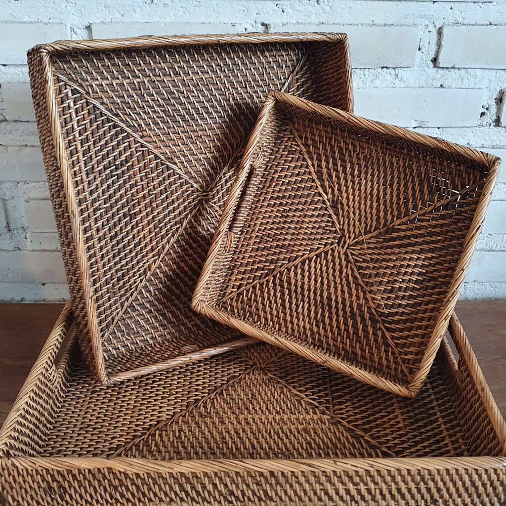 Tray Ratton Rattan Tray Set 3 (W) – Canggu & Co
