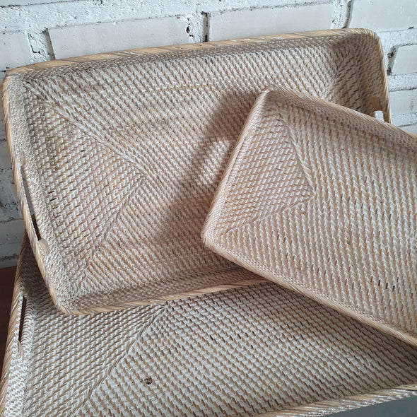 Big Rattan Tray Set 3 (W)