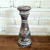 Carved Pillar Wooden Candle Holder05 (Small Set 3)