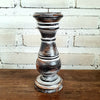 Carved Pillar Wooden Candle Holder05 (Small Set 3)