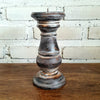 Carved Pillar Wooden Candle Holder05 (Small Set 3)