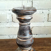 Carved Pillar Wooden Candle Holder05 (Small Set 3)