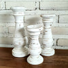 Carved Pillar Wooden Candle Holder05 (Small Set 3)