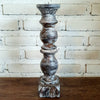 Carved Pillar Wooden Candle Holder07 (Small Set 3)