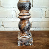 Carved Pillar Wooden Candle Holder07 (Small Set 3)