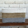 Set of 3 Rectangle Grey & Nat White Basket (W)