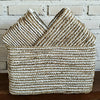 Set of 3 Rectangle Nat White Basket (W)