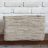 Set of 3 Rectangle Nat White Basket (W)