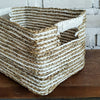 Set of 3 Rectangle Nat White Basket (W)