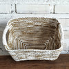 Set of 3 Rectangle Nat White Basket (W)