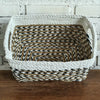 Set of 3 Rectangle White & Nat Basket with Arrow Motif (W)