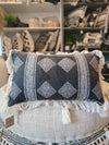 Black And White Printed Diamond Motif Cushions