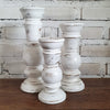 Carved Pillar Wooden Candle Holder04 (Small Set 3)