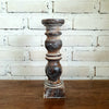 Carved Pillar Wooden Candle Holder06 (Small Set 3)