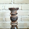 Carved Pillar Wooden Candle Holder06 (Small Set 3)