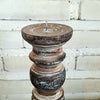 Carved Pillar Wooden Candle Holder06 (Small Set 3)