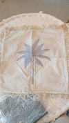 Embroided Palm Tree Motif On Cotton Linen Cushions