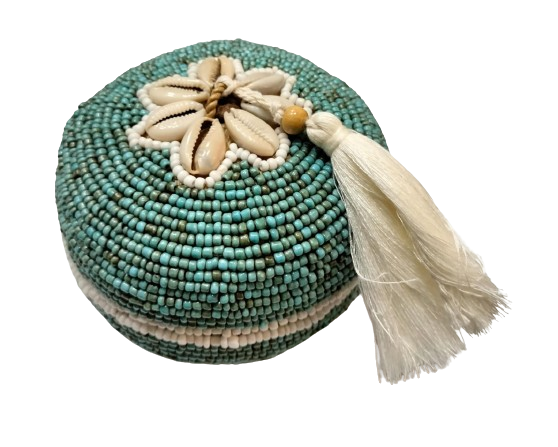 Mini Round Bead & Bamboo Boxes Shell With Tassel