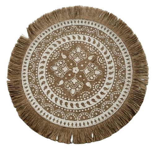 Natural Woven Jute Round Dining Placemats