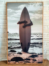 Surfing Embrace Photo With Wooden Frame