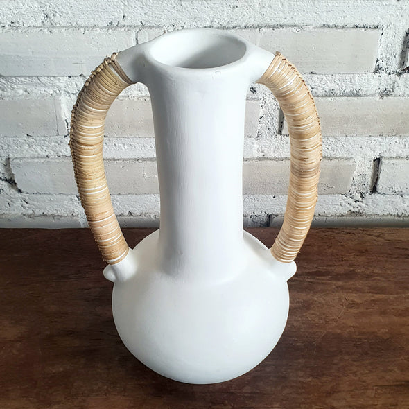 Pottery Vase With Dual Handle