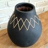 Minimalist Vase With Handwoven Rattan Cross Pattern