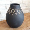 Minimalist Vase With Handwoven Rattan Cross Pattern