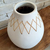 Minimalist Vase With Handwoven Rattan Cross Pattern