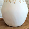 Minimalist Vase With Handwoven Rattan Cross Pattern