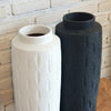 Tall Cylindrical Pottery Vase in Black & White